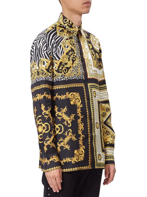 buttercream silk shirt versace|men's versace shirts.